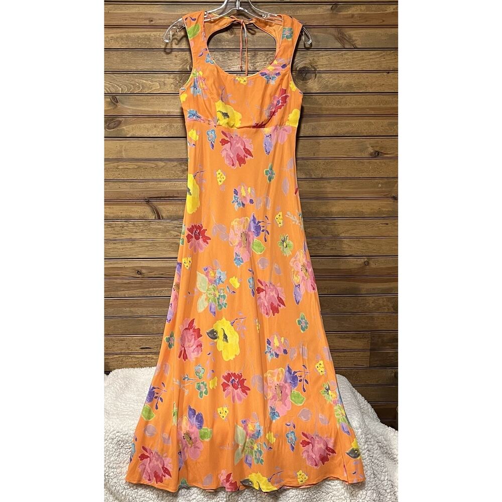 Be Smart Women’s Sleeveless Maxi Dress Floral Summer Beachy Size 6 Made In USA